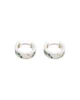 Forget Me Not Silver Mini Hoop Earrings