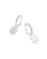 Cobweb Huggie Silver Earrings