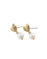 Forget-Me-Not Heart & Pearl Earrings