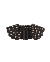 Floral Ditsy Black Satin Embroidered Collar