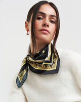 Nouveau Floral Black Scarf