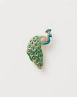 Enamel Peacock Brooch - Blue Hanging Box