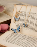 Blue Butterfly Short Necklace