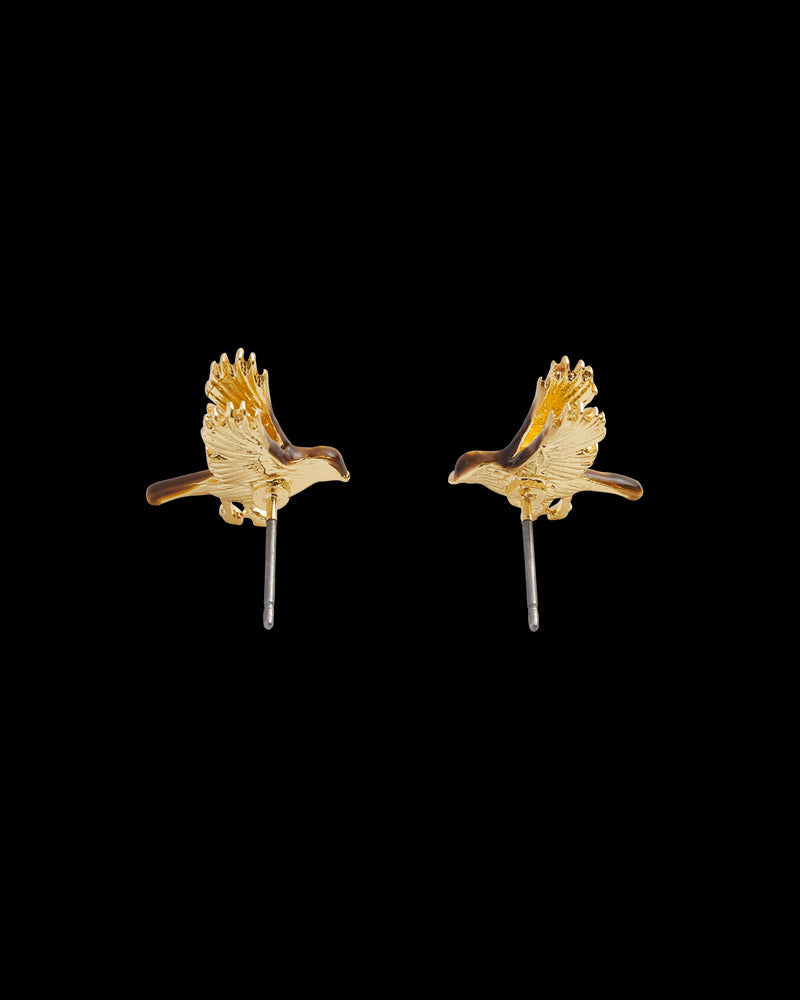 Enamel Flying Robin Earrings