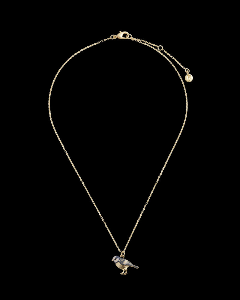 Enamel Blue Tit Short Necklace