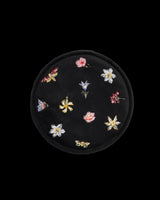 Floral Ditsy Embroidered Black Velvet Jewellery Box
