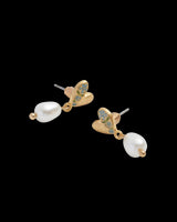 Forget-Me-Not Heart & Pearl Earrings
