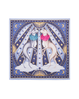 Catherine Rowe Pet Portraits Whippet Blue Silk Square Scarf