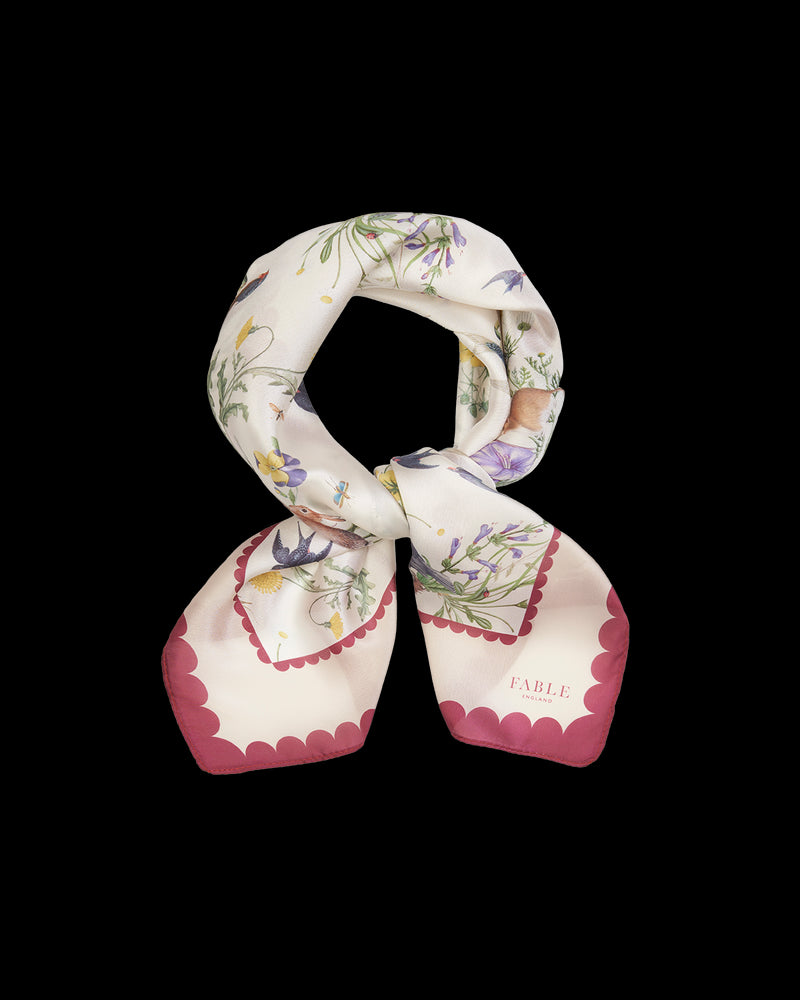 Running Bunny Toile Ivory Square Scarf