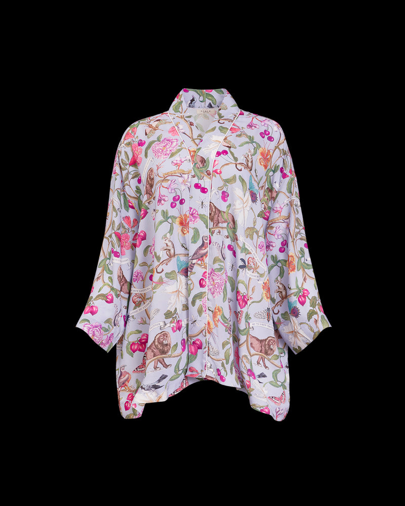 Tree of Life Vintage Blue Short Kimono