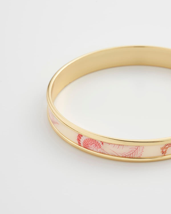 Whispering Sands Gold Plated Printed Bangle - Yellow