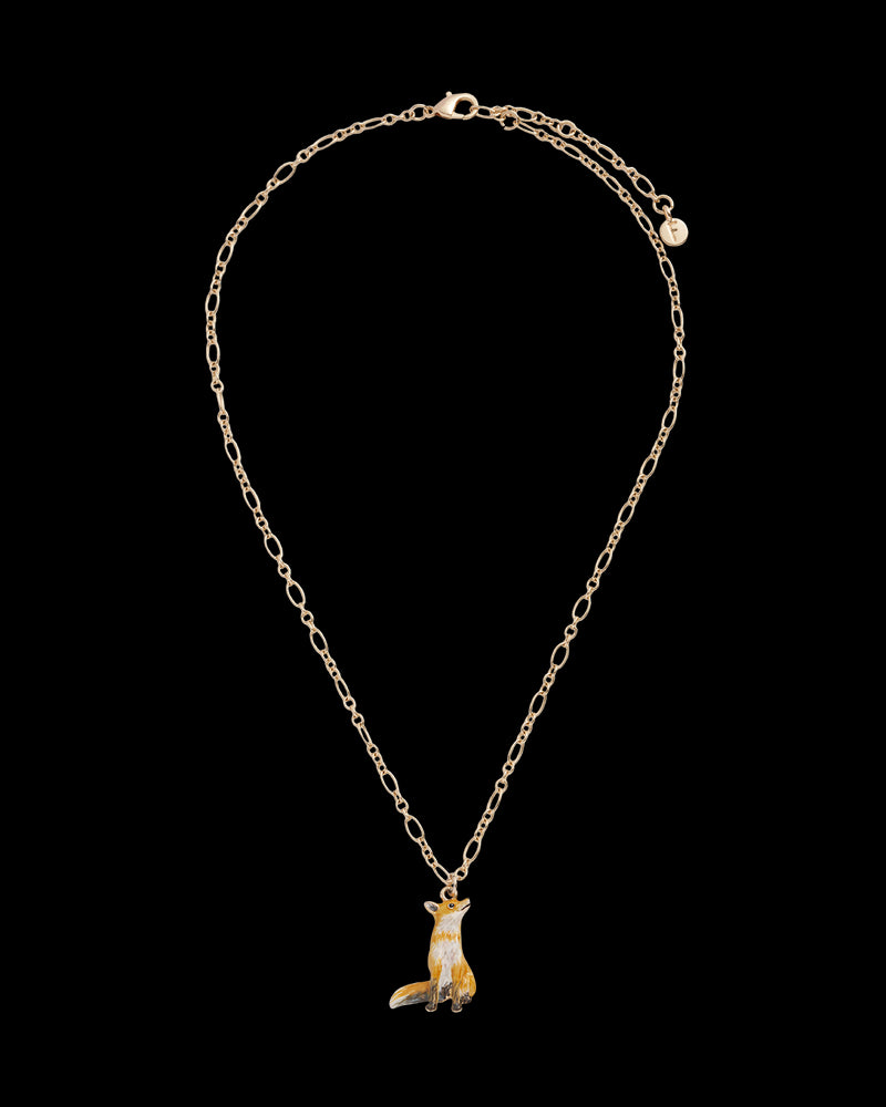 Enamel Fox Short Necklace