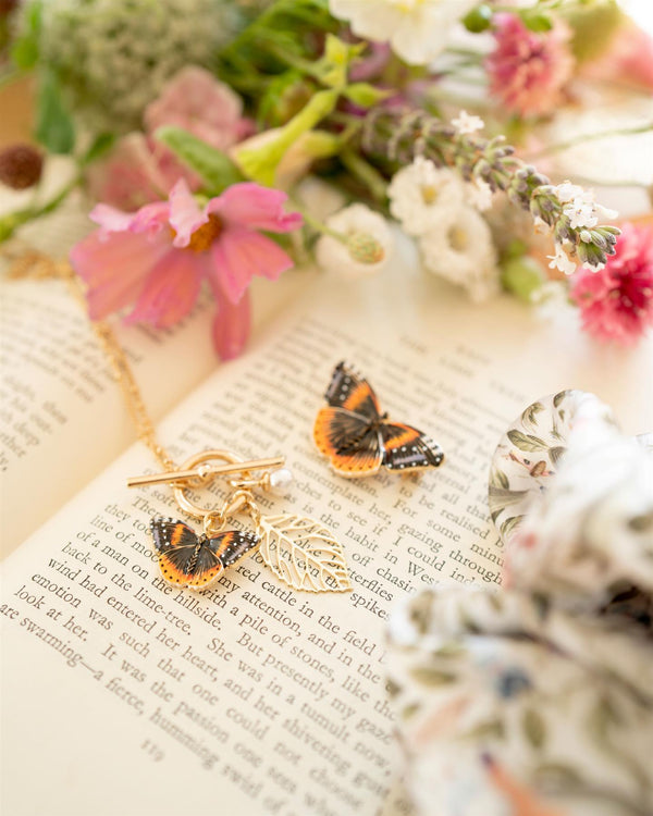 Enamel Red Admiral Charm Necklace