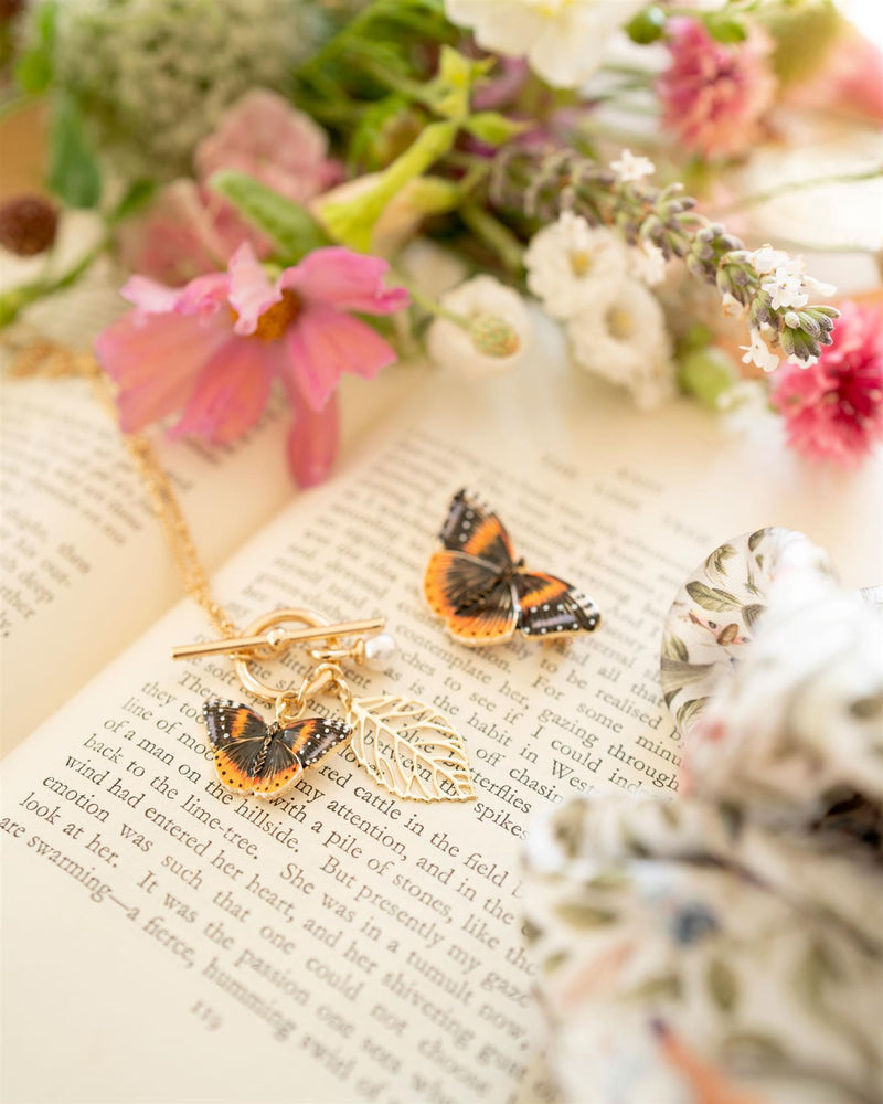 Enamel Red Admiral Charm Necklace