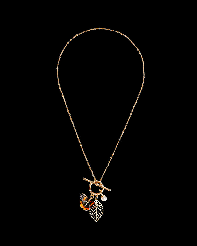 Enamel Red Admiral Charm Necklace