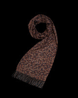Deco Blooms Ditsy Black Scarf with Tassels