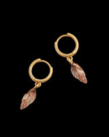 Spiral Shell Worn Gold Huggie Hoops