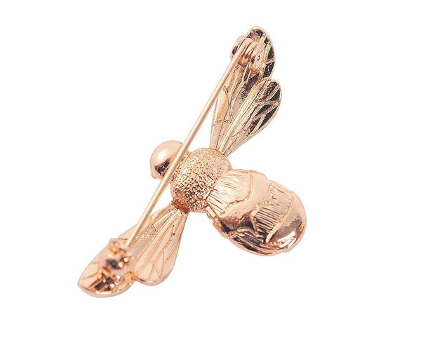Gold Bee Brooch Green Gift Box