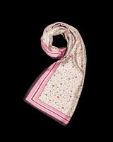 Deco Blooms Silky Lightweight Cream Scarf
