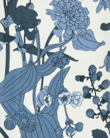 Deco Blooms Blue Tonal Velvet Scarf