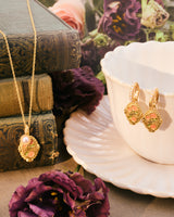 June Birthstone Rose Huggie Earrings