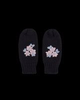 Forget-Me-Not Knitted Navy Mittens