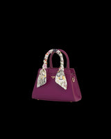 Floral Engravings Mini Plum Tote