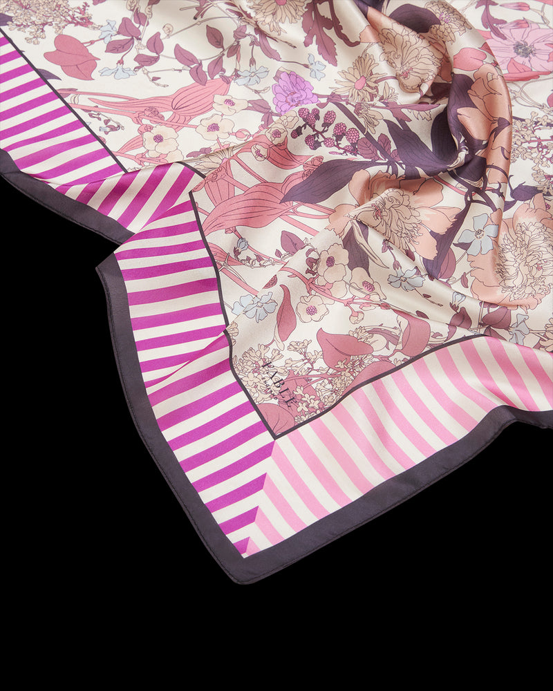 Deco Blooms Candy Stripe Square Scarf