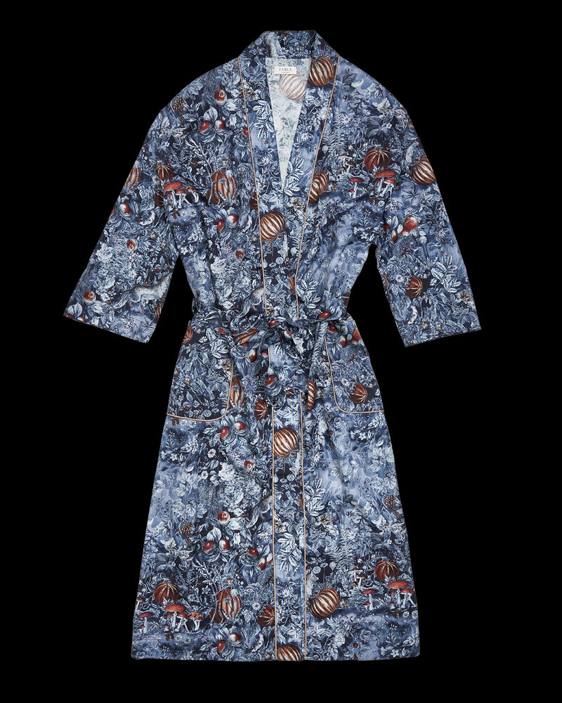Nocturnal Garden Kimono Midnight Blue