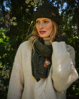 Flecked Yarn Green Beanie Hat