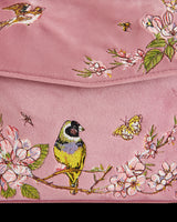 Morning Song Bird Embroidered Mini Pink Tote
