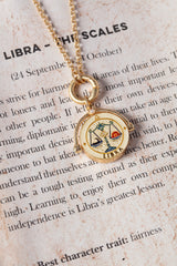 Libra Zodiac Spinner Necklace