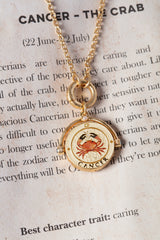 Cancer Zodiac Spinner Necklace