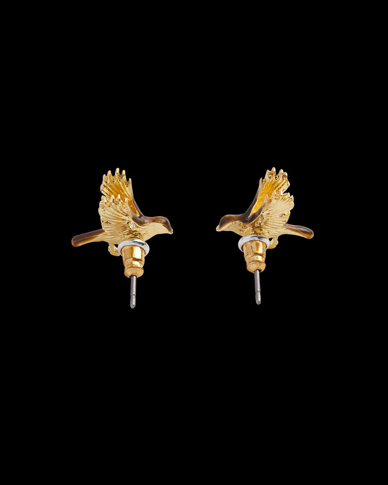 Enamel Flying Robin Earrings