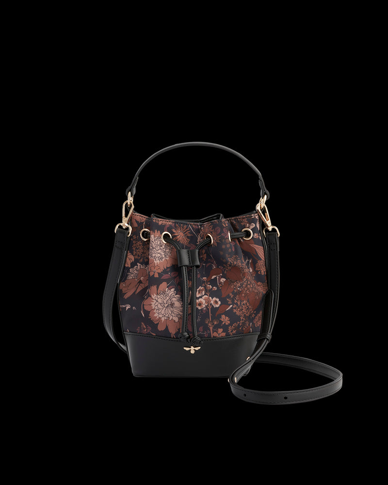 Deco Bloom Black Bucket Bag