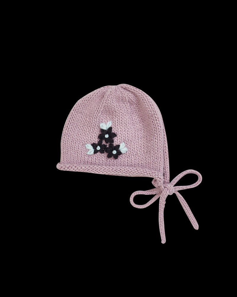 Forget-Me-Not Knitted Lilac Bonnet