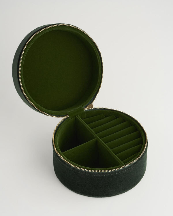Chloe Fawn Embroidered Jewellery box Green