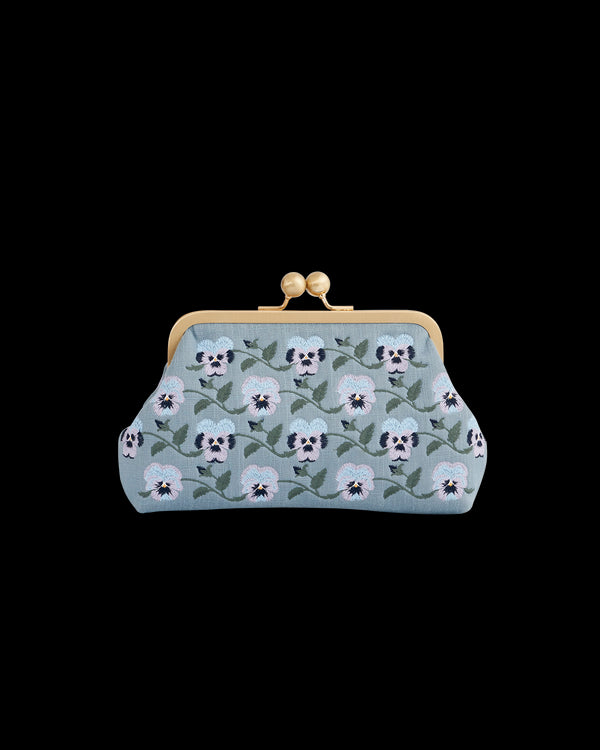 Pansy Victoriana Blue Clutch
