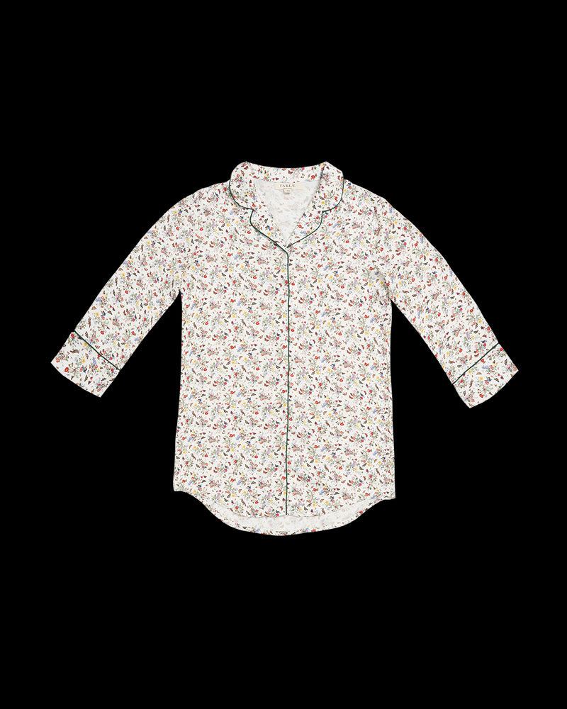 Fruity Floral Cream Night Shirt