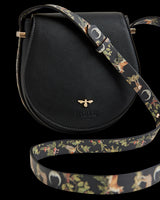 Woodland Toile Saddle Bag - Black