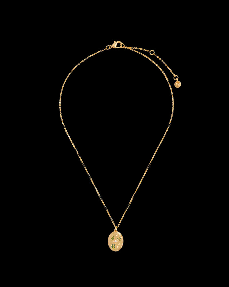 Four Leaf Clover & Pearl Necklace