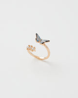 Enamel Blue Butterfly Ring - Hanging Box