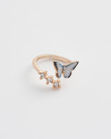 Enamel Blue Butterfly Ring