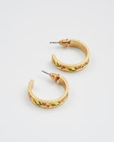 Blackberry Bramble Gold Hoop Earrings