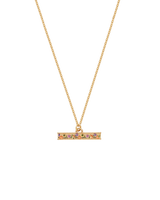 Folksy Floral Gold T-Bar Chain Necklace
