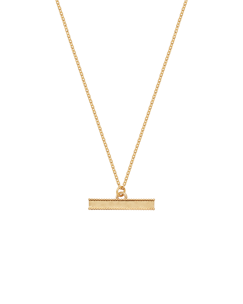 Folksy Floral Gold T-Bar Chain Necklace