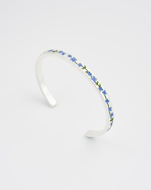 Forget Me Not Silver Bangle