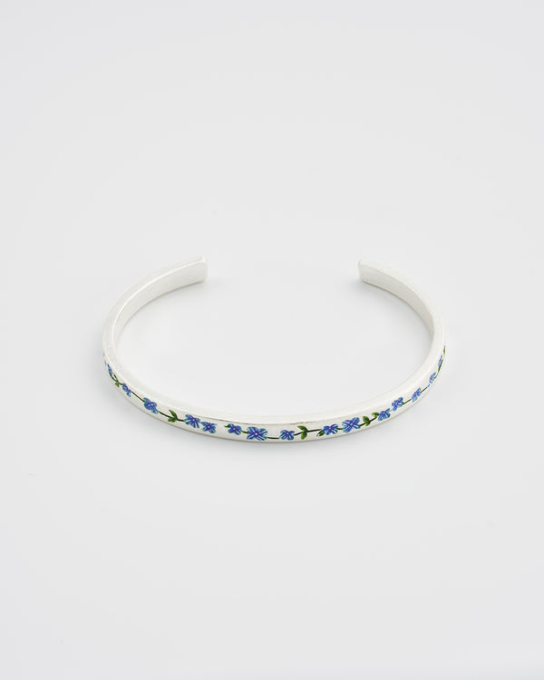 Forget Me Not Silver Bangle