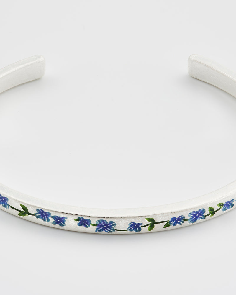 Forget Me Not Silver Bangle