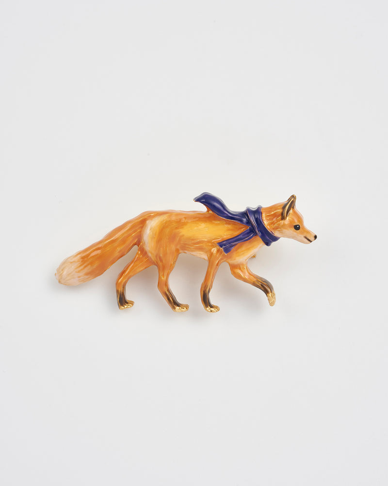 Cosy Fox Enamel Brooch
